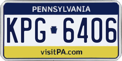 PA license plate KPG6406