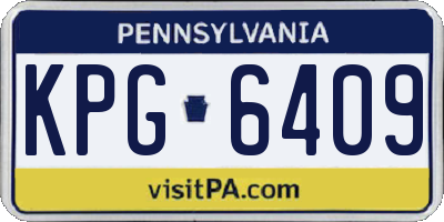 PA license plate KPG6409