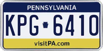 PA license plate KPG6410