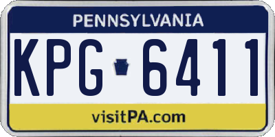 PA license plate KPG6411
