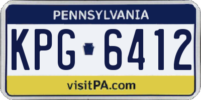 PA license plate KPG6412