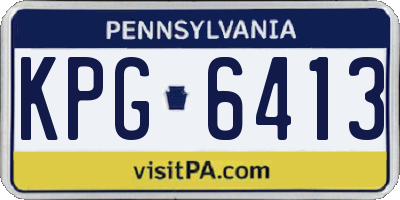 PA license plate KPG6413
