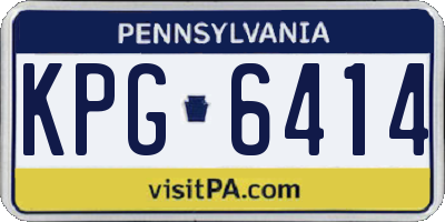 PA license plate KPG6414