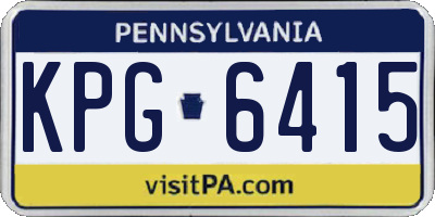 PA license plate KPG6415