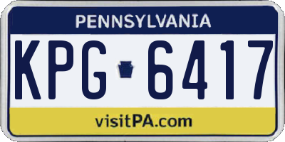 PA license plate KPG6417