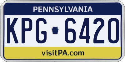 PA license plate KPG6420