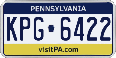 PA license plate KPG6422