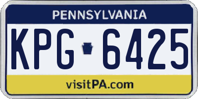 PA license plate KPG6425
