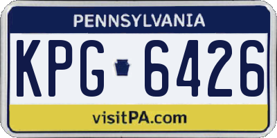 PA license plate KPG6426