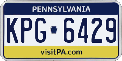 PA license plate KPG6429