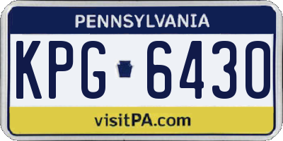 PA license plate KPG6430