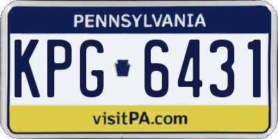 PA license plate KPG6431