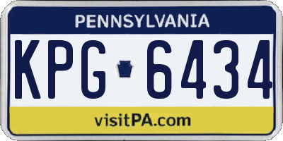 PA license plate KPG6434