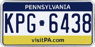 PA license plate KPG6438