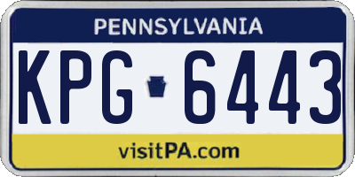 PA license plate KPG6443