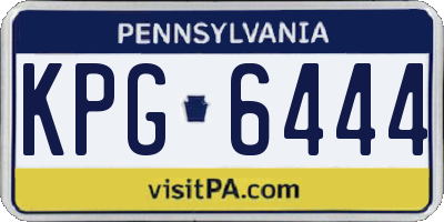 PA license plate KPG6444