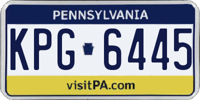 PA license plate KPG6445