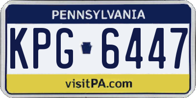 PA license plate KPG6447
