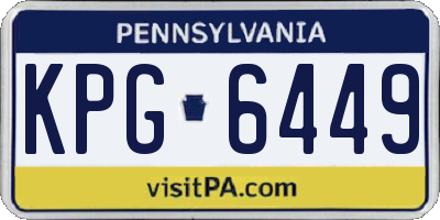 PA license plate KPG6449