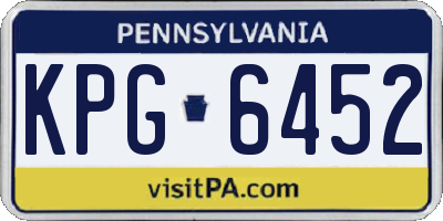 PA license plate KPG6452