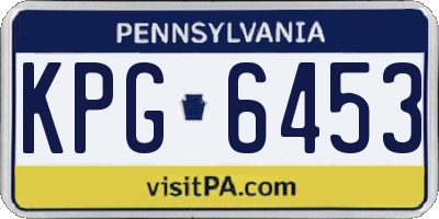 PA license plate KPG6453