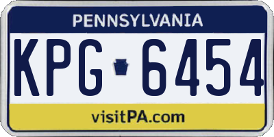 PA license plate KPG6454
