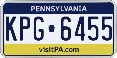 PA license plate KPG6455
