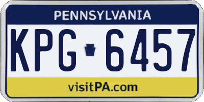 PA license plate KPG6457