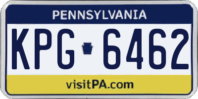 PA license plate KPG6462