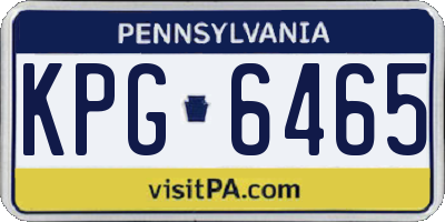 PA license plate KPG6465