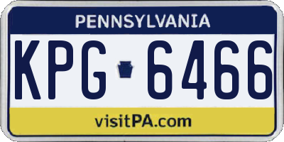 PA license plate KPG6466