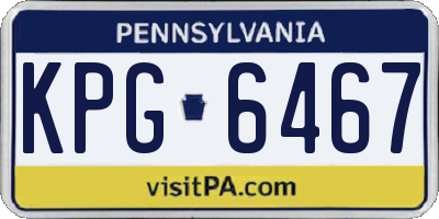 PA license plate KPG6467