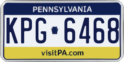 PA license plate KPG6468