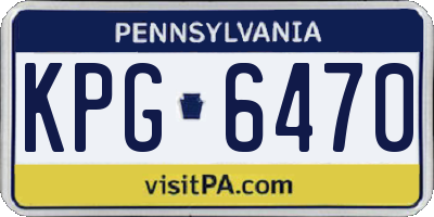 PA license plate KPG6470