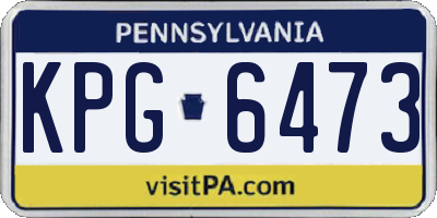 PA license plate KPG6473