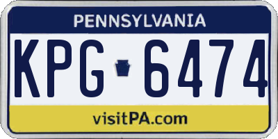 PA license plate KPG6474
