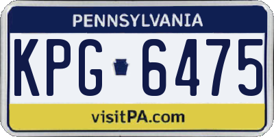 PA license plate KPG6475