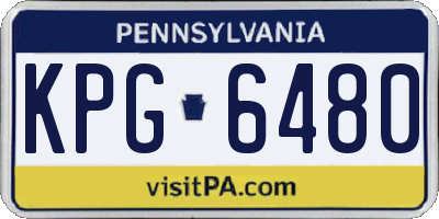 PA license plate KPG6480