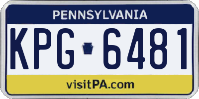 PA license plate KPG6481