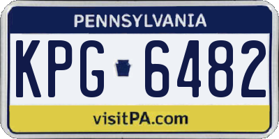 PA license plate KPG6482