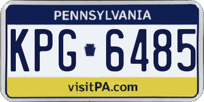 PA license plate KPG6485