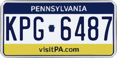 PA license plate KPG6487