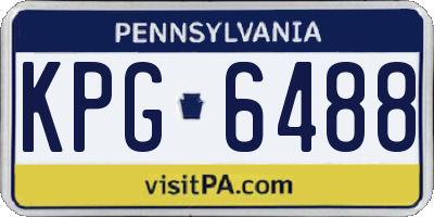 PA license plate KPG6488
