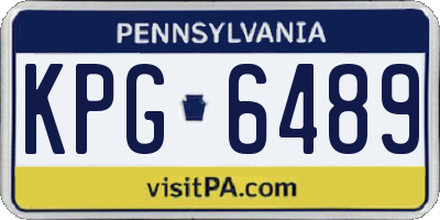 PA license plate KPG6489