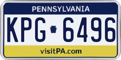 PA license plate KPG6496