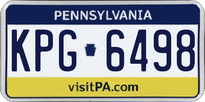 PA license plate KPG6498