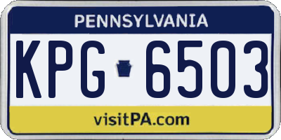 PA license plate KPG6503
