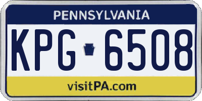 PA license plate KPG6508