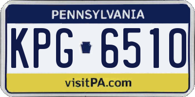PA license plate KPG6510