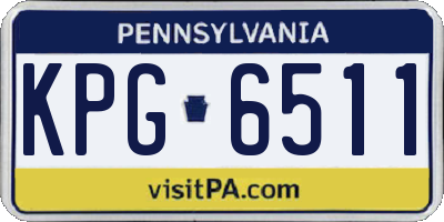 PA license plate KPG6511